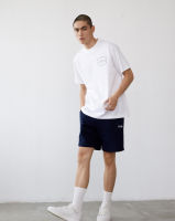 P.MITH Essentials - Navy Blue Cotton Logo Track Shorts