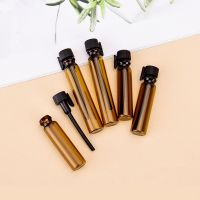 50pcs/lot 1ML 2ML Amber Glass Bottle Perfume Empty Bottles Sample Glass Vials Small Promotion Oil Bottle