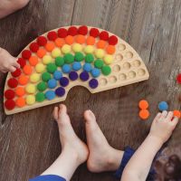 Lets Make Wooden Toys Rainbow Board Baby Color Sorting Sensory Toys Children Fine Motor Skills Montessori Education Kids Toys