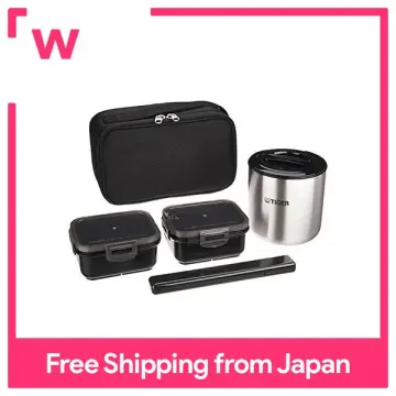 Portable Black Japanese Bento Lunchbox Stainless steel Thermal