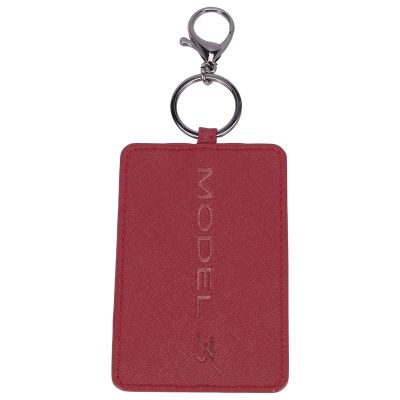 Key Card Holder For Tesla Model 3, Anti-Dust Light Leather With Keychain For Tesla Model 3 Accessories