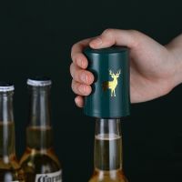 ❁₪☊ Creative Beer Bottle Opener Magnetic Automatic Bottle Opener Stainless Steel Press Lid Beer Corkscrew Tools Portable Bar Gadgets