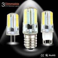 หลอด LED ซิลิโคนประหยัดพลังงานหลอด SMD 64Lds ไฟหรี่ไฟได้ E17 G4 E14 E11 E12สปอตไลท์ตกแต่งโคมระย้า G9