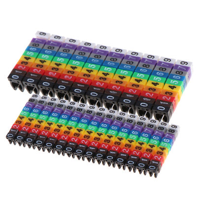 100150pcslot Cable Markers Colourful C-Type Marker Number Tag Label For 2-3mm Wire