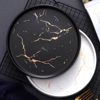 【CW】 Tableware Set Plates Marble   Dinner - Round Salad Aliexpress