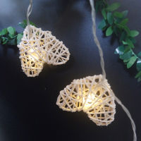 Handmade Rattan Heart Light Led String 5M 20 Leds,Fairy Party WeddingChristmas Decor,Bedroom Night Light Led Decoration