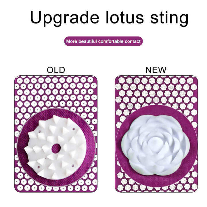 lotus-acupuncture-body-care-massager-mat-shiatsu-ชุดเบาะโยคะบรรเทาความเครียดกลับปวดหมอน-relation-ส่วนคอนวด-pad