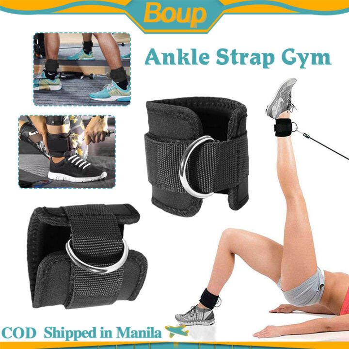 Adjustable Ankle Strap Gym Black Gym Weight Lifting Cable Ankle Strap For Glute Exercises