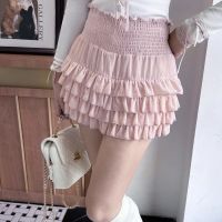 ✎ 2023 summer new sexy girly lace fluffy cake skirt high waist short skirt tide (with pants)