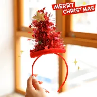 ?สินค้าพร้อมส่ง ?? Christmas Red Tree - ที่คาดผมต้นคริสต์มาสแดง(มีไฟ)