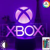 For XBOX Games 16 Colors Changing Night Light 3D Acrylic LED Touch Table Lamp Atmosphere Room Decor Illusion Lamp For Christmas Night Lights