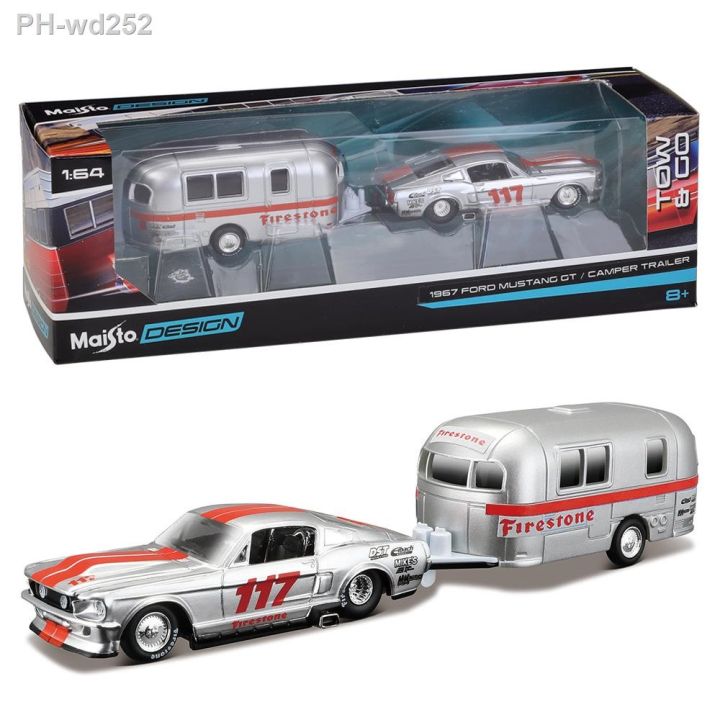 maisto-1-64-1967-ford-mustang-gt-camper-trailer-trailer-model-simulation-car-model-alloy-car-toy-male-collection-gift