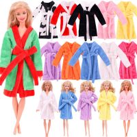 Barbies Doll Clothes Bathrobe Mulitcolor Robe Plush Solid/Leopard Dress For 11.8inch Barbies Accessories Baby Girl Holiday Gifts