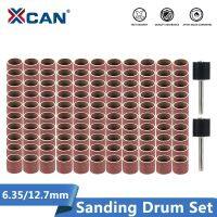 XCAN Sanding Drum Set #80#100#120 Grit with 6.35mm 12.7mm Sanding Mandrel for Dremel Rotary Tools Abrasive Tools Sanding Bands Cleaning Tools