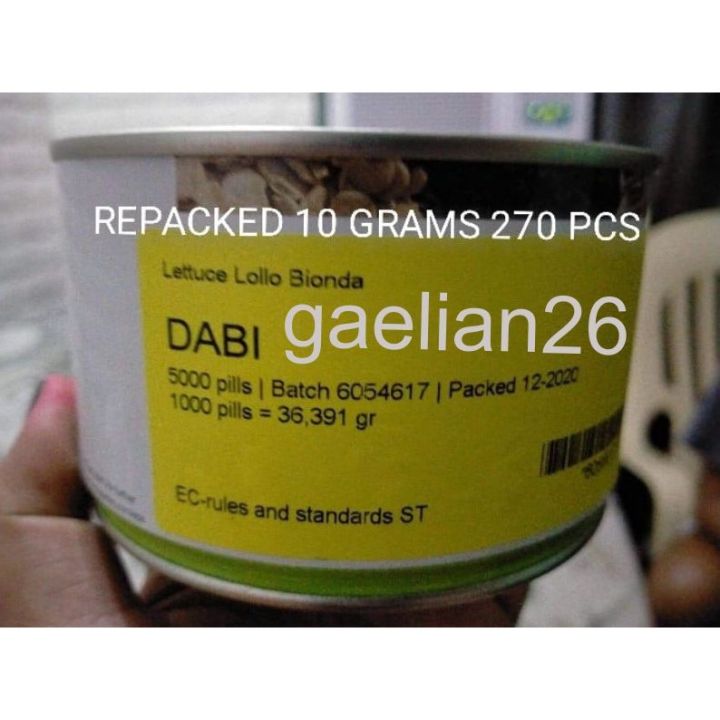 DABI ESTROSA LETTUCE SEED REPACK AUTHENTIC 10 GRAMS / 270 PCS Lazada PH