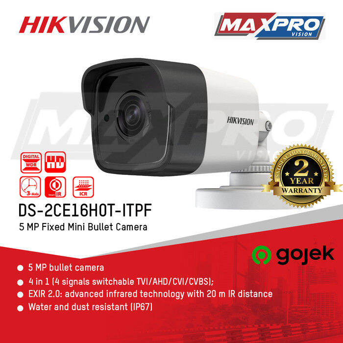 Free Ongkir DS-2CE16H0T-ITPF - HIKVISION TURBO CAMERA 5 MP MINI BULLET ...