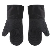 250℃ Silicone Heat Resistant Baking Oven Gloves Microwave Oven Mitts Waterproof Kitchen Barbecue Gloves