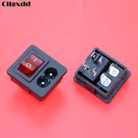 ❈ cltgxdd AC 2.5A 250V IEC 320 C8 Power Cord Inlet Socket receptacle With ON-OFF Red Light Rocker Switch for Computer Amplifier