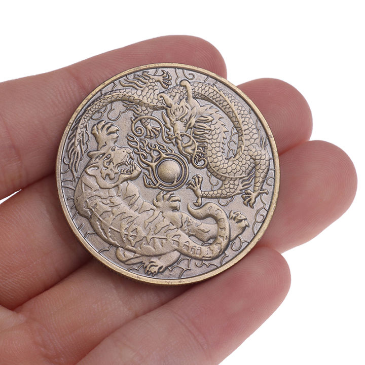 1pcs-dragon-tiger-bronze-coin-bronze-plated-40mm-collectible-coins