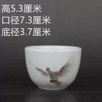 Jingdezhen พาสเทลดอกไม้และนกแบบพอร์ซเลนเซรามิกที่มีความจุประมาณ70มล. ถ้วยชา,ครัวเรือนเครื่องประดับจีนและโบราณวัตถุคอลเลกชัน