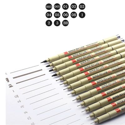 01 02 03 04 05 08 1.0 Brush Art Markers Fineliner Sketching Pen Pigment Liner Micron Pen Set Neelde Drawing Pen lot 005