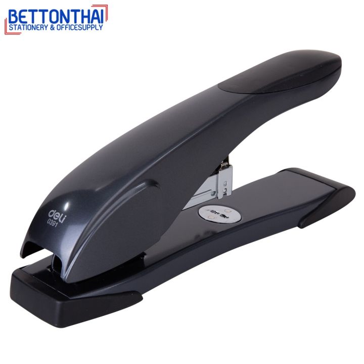 deli-0391-heavy-duty-stapler-เครื่องเย็บกระดาษประหยัดแรง-60-หน้า-สีดำ-เครื่องเย็บกระดาษ-ที่เย็บกระดาษ-เครื่องเย็บ-บริการเก็บเงินปลายทาง