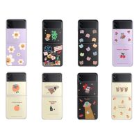 ➤【Samsung Galaxy Z flip 3 Case CLEAR Hard CUTE 13 Korean Design Collection 4 Slim Hand made unique MADE IN KOREA