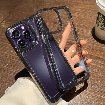 ❤️จัดส่งทันที❤️เคสไอโฟน11 12 13 14 max เคสใส Drak Purple Black Clear Hard iPhone 1112131412PM13PM14PM