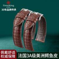 timeking ปรับให้เข้ากับ Cartier tank สายเดิม หนังจระเข้ หนังโอเมก้า สายนาฬิกา Omega ผู้ชายและผู้หญิง 9100