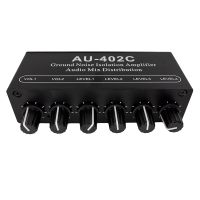 AU-402C Audio Mixed Distributor Signal Selector Switcher Replacement Accessories 4 Input 2 Output RCA Tone Volume Controls Headphones Amplifier