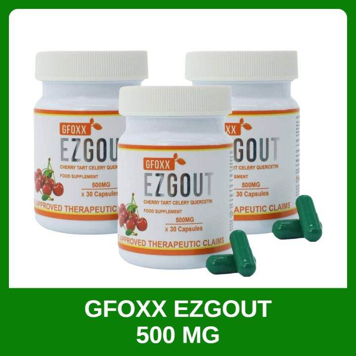 Gfoxx EZ Gout Cherry Tart Celery Quercetin Food Supplement 500mg