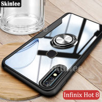 สำหรับ infinix Hot 8 เกราะแหวนโทรศัพท์ครอบคลุมกรณีสำหรับ infinix Hot 8 เจ้าของรถแม่เหล็กกันกระแทกป้องกันใสกลับปลอก