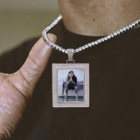 Custom Made Photo Medallions Pendant Chain With 4mm Tennis Chain Iced Out Cubic Zircon Mens Hip Hop Necklace Jewelry Gift