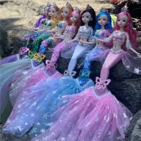 【CW】 45cm Mermaid Doll Baby Bjd 13 Joints Movable Swimming Toy New Fish Tail Bath Girl Christmas Gifts