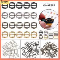 BRAIN 20/40pcs ใหม่ล่าสุด 4 สี ของเล่นเด็กผู้หญิง หัวเข็มขัดตุ๊กตา DIY อุปกรณ์เสริมกระเป๋าตุ๊กตา หัวเข็มขัดไตรไกลด์ ปุ่มเข็มขัดลาย