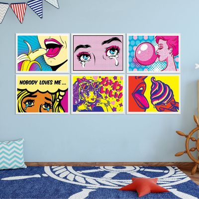 Awesome Pop Art โปสเตอร์ Retro Warhol Literno สไตล์ Feminism ภาพวาดผ้าใบภาพโมเดิร์นห้องนั่งเล่น Home Decor ที่ไม่ซ้ำกันและสะดุดตา Wall Art