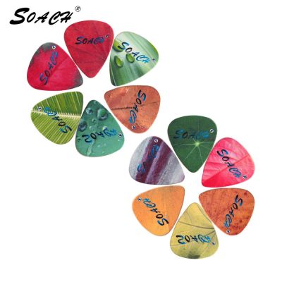SOACH 10pcs 3 kinds of thickness new brand guitar picks bass Pure color tree leaf pictures quality print Guitar accessories