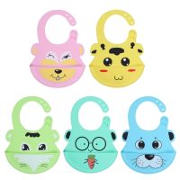 【CW】 Baby Feeding Bib Toddler Cartoon Silicone Infant 0 36M Eating with Adjustable Neckline Tug Proof Bibs