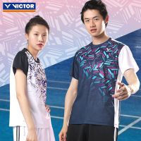 ชุดแข่งกีฬา VICTOR Victor VICTOR Victor VICTOR สำหรับทั้งหญิงและชายชุดกีฬาแบดมินตันเสื้อถักแบบแห้งเร็ว T25001แฟชั่น