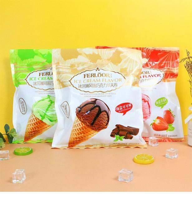 ขนมเวเฟอร์ไอศครีมสอดไส้อบกรอบ-ขนมไอติมจิ๋ว-เวเฟอร์-wafer-roll-ขนมไอติมโคน-ขนมเวเฟอร์แท่ง-3-รสชาติ-ขนมเวเฟอร์โคน-ขนมเวเฟอร์มินิ