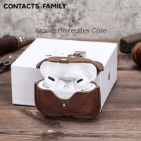 ติดต่อครอบครัวของแท้เคสหนังสำหรับ AirPods Pro Coque หูฟังบลูทูธฝาครอบป้องกันชาร์จ Boite สำหรับ Airpods 3 Pro พร้อมพวงกุญแจ