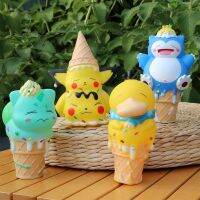 ของเล่นเด็กร้านขายของเล่น15Cm อะนิเมะโปเกมอนไอศครีมน่ารัก Bulbasaur Snorlax Psyduck Pikachu ของเล่นตุ๊กตานางแบบพีวีซี