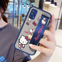 UCUC เคสโทรศัพท์เคสสำหรับ Realme 7 Pro (มีสายรัดข้อมือ) กันกระแทก Frosted กลับการ์ตูนน่ารัก Hello-Kitty ปลอกขอบฝาครอบเลนส์ป้องกันเลนส์โทรศัพท์บางเฉียบกรณี