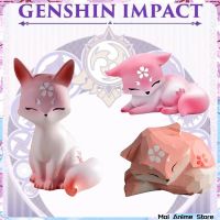 Yae Miko Genshin Anime Figure Fox Animal Aciton Figures Genshin Impact Wooden Figurine Keychain Collection PVC Model Toys Gifts