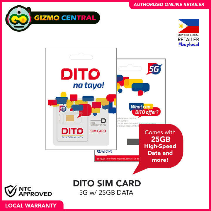 DITO SIM Card 5G (VANITY NUMBERS) w/ 25GB DATA High Speed Data Faster ...