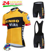 JUMBO VISMA Cycling Jersey Short Sleeve Bicycling Jersey 19D Shorts MTB Bicycle Clothing Ropa Ciclismo Maillot Bike Wear