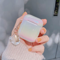 CrashStar เคส AirPods แข็งเลเซอร์สีแฟชั่นสีด้านพร้อมด้วยจี้สำหรับ AirPods 1 2 3 Airpod Pro 2 4 InPods 12 I12หูฟังชุดหูฟังบลูทูธไร้สายหูฟังฝาครอบเคสป้องกันขายดี