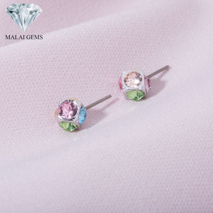 malai-gems-ต่างหูเพชร-เงินแท้-silver-925-เพชรสวิส-cz-เคลือบทองคำขาว-รุ่น-31004731-แถมกล่อง-ต่างหูcz-ต่างหูเงินแท้