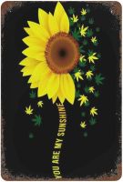 Vintage Metal Tin Sign Weed Flower You are My Sunshine Home Decor Funny Novelty Kitchen Bar Club Garage Garden Farm Wall