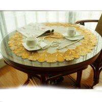 Exquisite Pvc Pea Gold Flower Tea Table Pad Tablecloth Round Disk Cushion Coffee Cup Christmas Wedding Furniture Decoration YW